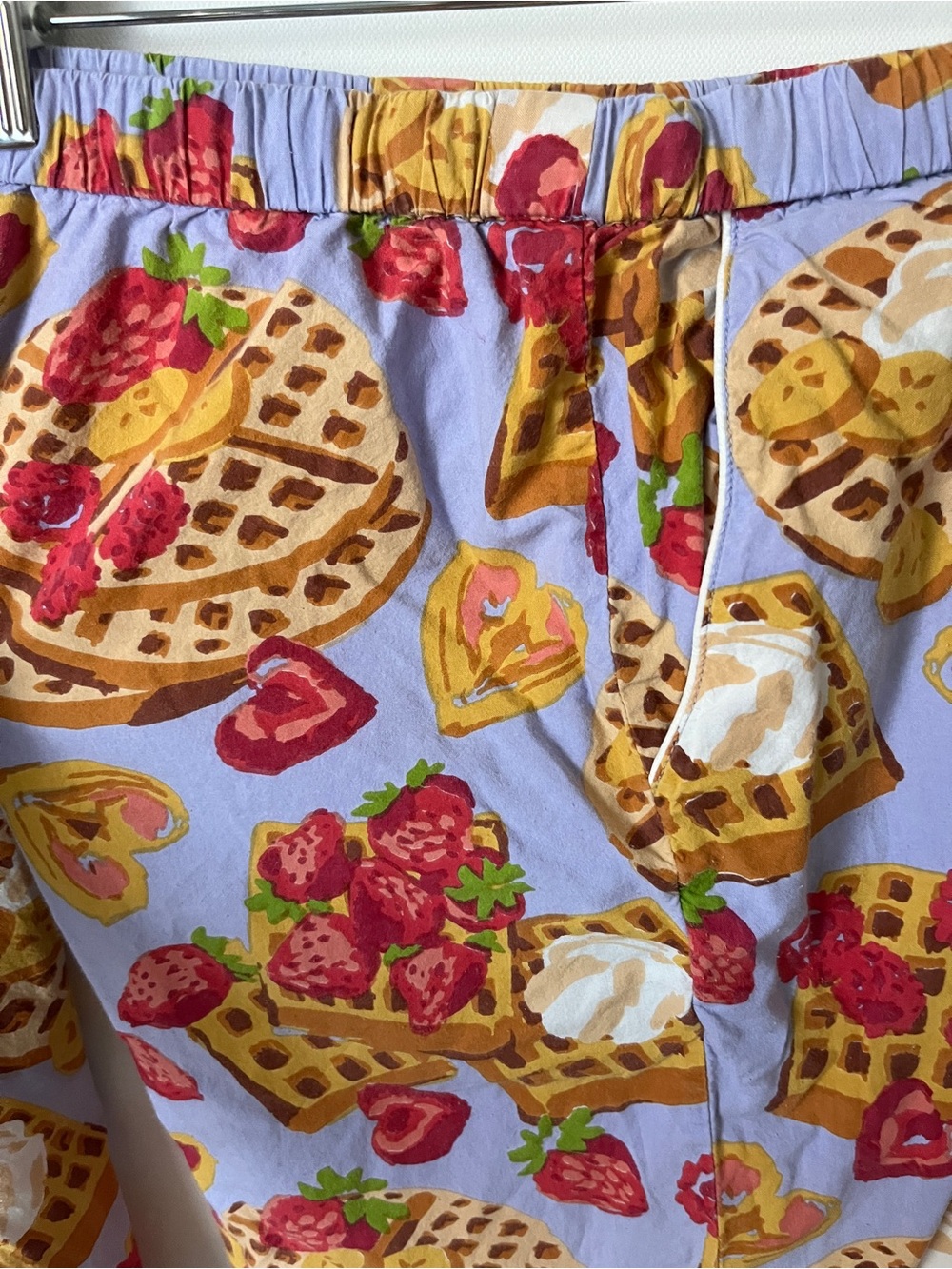 Print fresh xAnthropologie Cotton Waffle & Berries Print Pajama Set - Lavender S - Picture 2 of 10